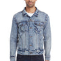 Threadfast Apparel Mens Button Down Denim Jacket - Light Blue