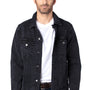 Threadfast Apparel Mens Button Down Denim Jacket - Black