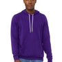 Bella + Canvas Mens Sponge Fleece Hooded Sweatshirt Hoodie w/ Pouch Pocket - Team Purple