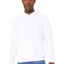 Bella + Canvas Mens Sponge Fleece Hooded Sweatshirt Hoodie w/ Pouch Pocket - DTG White