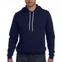 Bella + Canvas Mens Sponge Fleece Hooded Sweatshirt Hoodie w/ Pouch Pocket - Navy Blue