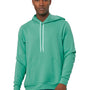 Bella + Canvas Mens Sponge Fleece Hooded Sweatshirt Hoodie w/ Pouch Pocket - Teal Green