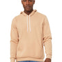 Bella + Canvas Mens Sponge Fleece Hooded Sweatshirt Hoodie w/ Pouch Pocket - Heather Sand Dune
