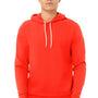 Bella + Canvas Mens Sponge Fleece Hooded Sweatshirt Hoodie w/ Pouch Pocket - Poppy Red