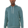Bella + Canvas Mens Sponge Fleece Hooded Sweatshirt Hoodie w/ Pouch Pocket - Heather Deep Teal Blue