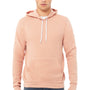 Bella + Canvas Mens Sponge Fleece Hooded Sweatshirt Hoodie w/ Pouch Pocket - Peach