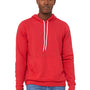 Bella + Canvas Mens Sponge Fleece Hooded Sweatshirt Hoodie w/ Pouch Pocket - Heather Red