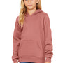 Bella + Canvas Youth Sponge Fleece Hooded Sweatshirt Hoodie w/ Pouch Pocket - Mauve