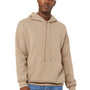 Bella + Canvas Mens Sponge Fleece Hooded Sweatshirt Hoodie w/ Pouch Pocket - Tan Brown