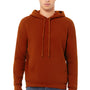 Bella + Canvas Mens Sponge Fleece Hooded Sweatshirt Hoodie w/ Pouch Pocket - Brick Red