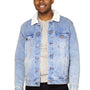 Threadfast Apparel Mens Sherpa Lined Button Down Denim Jacket - Light Blue