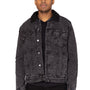 Threadfast Apparel Mens Sherpa Lined Button Down Denim Jacket - Black