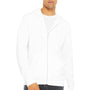 Bella + Canvas Mens Fleece Full Zip Hooded Sweatshirt Hoodie w/ Pockets - White