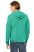 Bella + Canvas BC3739/3739 Mens Fleece Full Zip Hooded Sweatshirt Hoodie Teal Blue Model Back