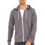 Bella + Canvas Mens Fleece Full Zip Hooded Sweatshirt Hoodie w/ Pockets - Storm Grey