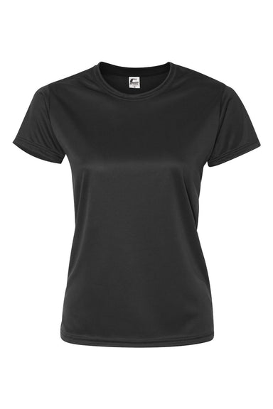 C2 Sport 5600 Womens Performance Moisture Wicking Short Sleeve Crewneck T-Shirt Black Flat Front