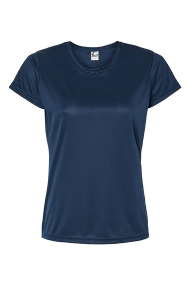 C2 Sport 5600 Womens Performance Moisture Wicking Short Sleeve Crewneck T-Shirt Navy Blue Flat Front