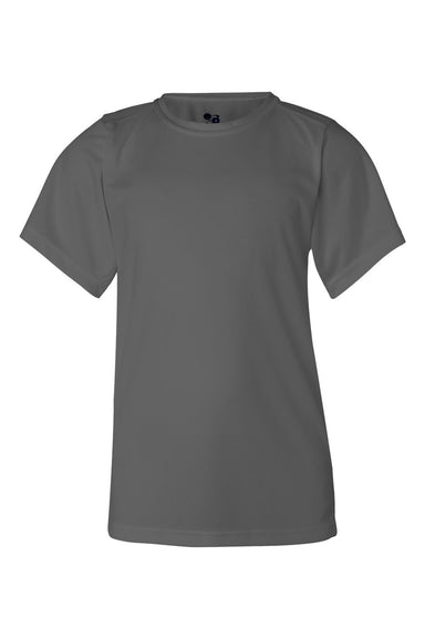 Badger 2120 Youth B-Core Moisture Wicking Short Sleeve Crewneck T-Shirt Graphite Grey Flat Front