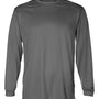 Badger Mens B-Core Moisture Wicking Long Sleeve Crewneck T-Shirt - Graphite Grey