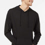Independent Trading Company Mens Long Sleeve Hooded T-Shirt Hoodie - Black