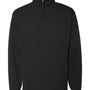 Badger Mens Performance Moisture Wicking Fleece 1/4 Zip Sweatshirt w/ Pockets - Black