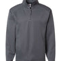 Badger Mens Performance Moisture Wicking Fleece 1/4 Zip Sweatshirt w/ Pockets - Graphite Grey