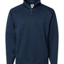 Badger Mens Performance Moisture Wicking Fleece 1/4 Zip Sweatshirt w/ Pockets - Navy Blue