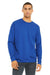 Bella + Canvas BC3945/3945 Mens Fleece Crewneck Sweatshirt True Royal Blue Model Front