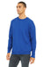 Bella + Canvas BC3945/3945 Mens Fleece Crewneck Sweatshirt True Royal Blue Model 3Q
