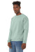 Bella + Canvas BC3945/3945 Mens Fleece Crewneck Sweatshirt Dusty Blue Model 3Q