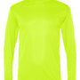 C2 Sport Mens Performance Moisture Wicking Long Sleeve Crewneck T-Shirt - Safety Yellow