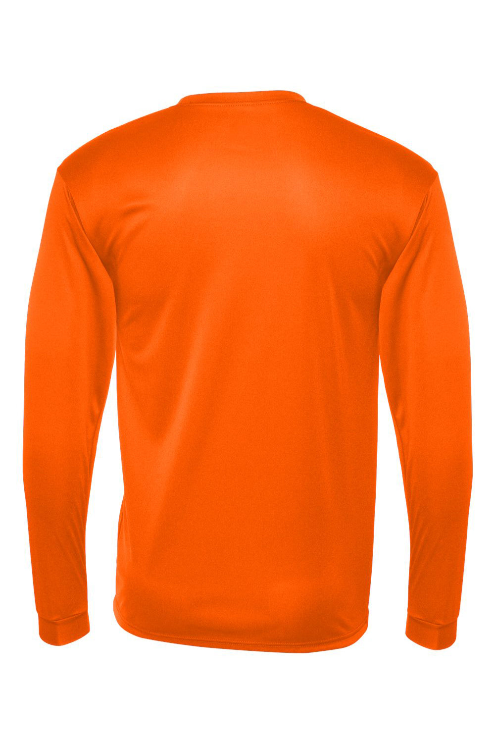 C2 Sport 5104 Mens Performance Moisture Wicking Long Sleeve Crewneck T-Shirt Safety Orange Flat Back