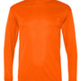 C2 Sport Mens Performance Moisture Wicking Long Sleeve Crewneck T-Shirt - Safety Orange