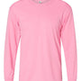 C2 Sport Mens Performance Moisture Wicking Long Sleeve Crewneck T-Shirt - Pink
