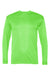 C2 Sport 5104 Mens Performance Moisture Wicking Long Sleeve Crewneck T-Shirt Lime Green Flat Front
