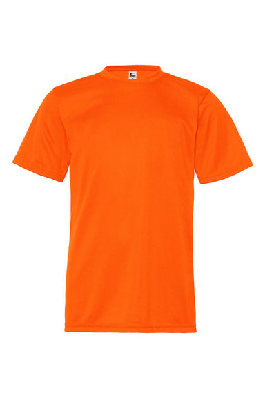 C2 Sport 5200 Youth Performance Moisture Wicking Short Sleeve Crewneck T-Shirt Safety Orange Flat Front