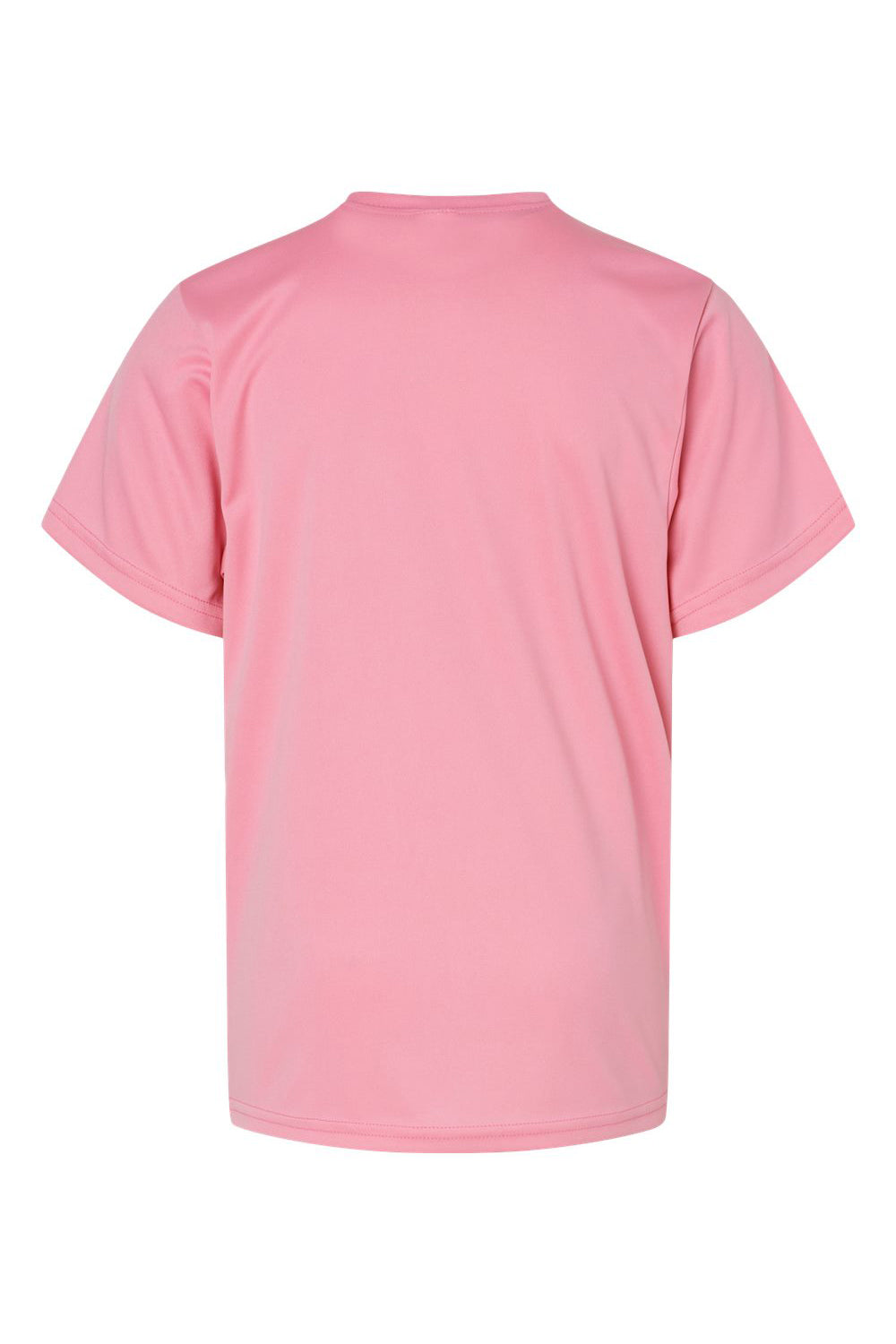 C2 Sport 5200 Youth Performance Moisture Wicking Short Sleeve Crewneck T-Shirt Pink Flat Back