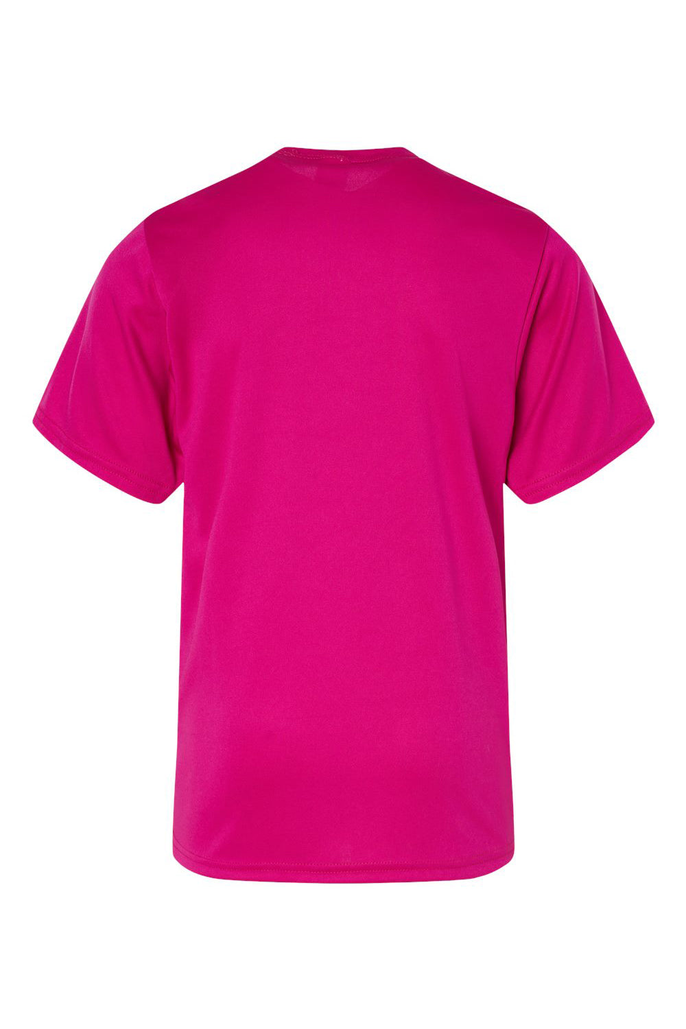 C2 Sport 5200 Youth Performance Moisture Wicking Short Sleeve Crewneck T-Shirt Hot Pink Flat Back
