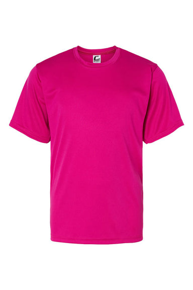 C2 Sport 5200 Youth Performance Moisture Wicking Short Sleeve Crewneck T-Shirt Hot Pink Flat Front