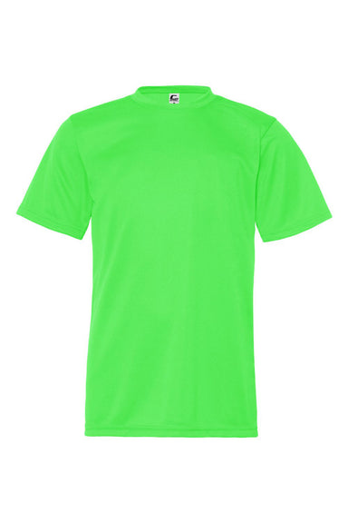 C2 Sport 5200 Youth Performance Moisture Wicking Short Sleeve Crewneck T-Shirt Lime Green Flat Front