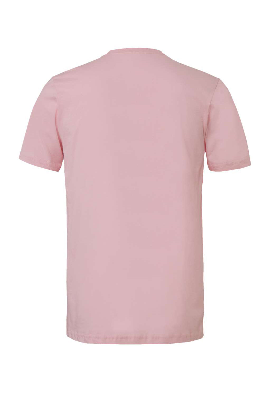 Bella + Canvas BC3001/3001C Mens Jersey Short Sleeve Crewneck T-Shirt Pink Flat Back