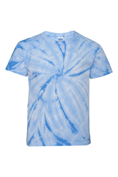 Dyenomite 20BCY Youth Cyclone Pinwheel Tie Dyed Short Sleeve Crewneck T-Shirt Columbia Flat Front