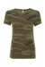 Alternative 1940 Womens Ideal Short Sleeve Crewneck T-Shirt Camo Flat Front
