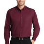 CornerStone Mens SuperPro Stain Resistant Long Sleeve Button Down Shirt w/ Pocket - Burgundy - Closeout