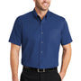 CornerStone Mens SuperPro Stain Resistant Short Sleeve Button Down Shirt w/ Pocket - Royal Blue - Closeout