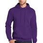 Port & Company Mens Core Pill Resistant Fleece Hooded Sweatshirt Hoodie w/ Pouch Pocket - Team Purple