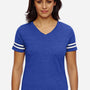 LAT Womens Fine Jersey Short Sleeve V-Neck T-Shirt - Vintage Royal Blue/White - Coming Soon