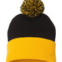 Sportsman Hats Unisex Pom-Pom Cuffed Beanie - Black/Gold