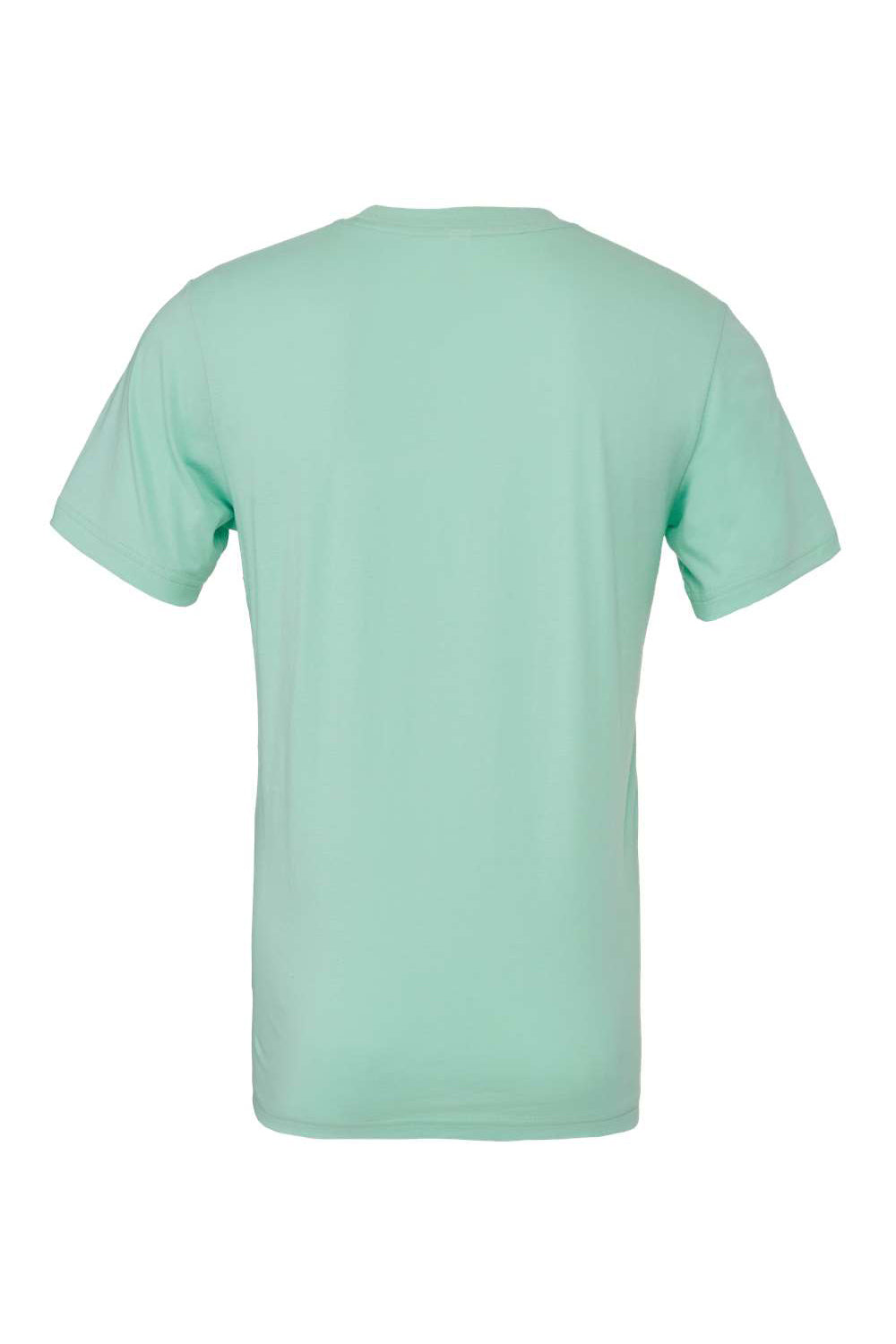 Bella + Canvas BC3001/3001C Mens Jersey Short Sleeve Crewneck T-Shirt Mint Green Flat Back