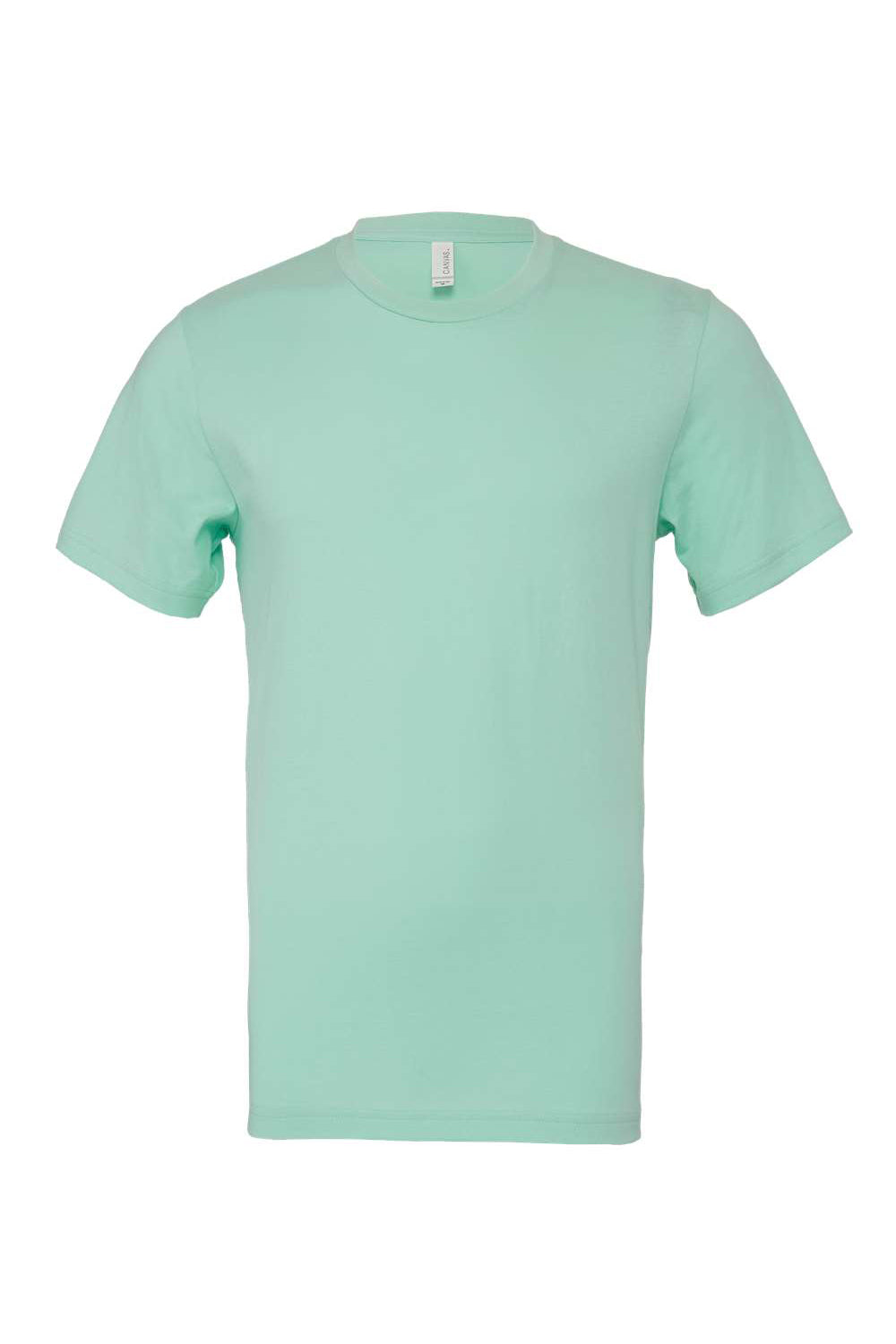 Bella + Canvas BC3001/3001C Mens Jersey Short Sleeve Crewneck T-Shirt Mint Green Flat Front